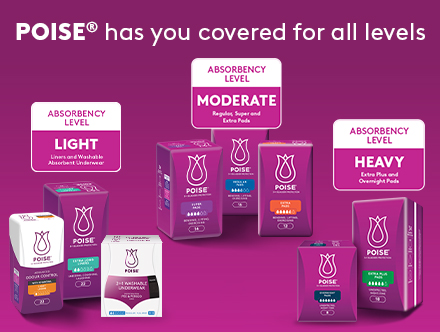 Laugh, Cough, Sneeze. Poise has you covered.